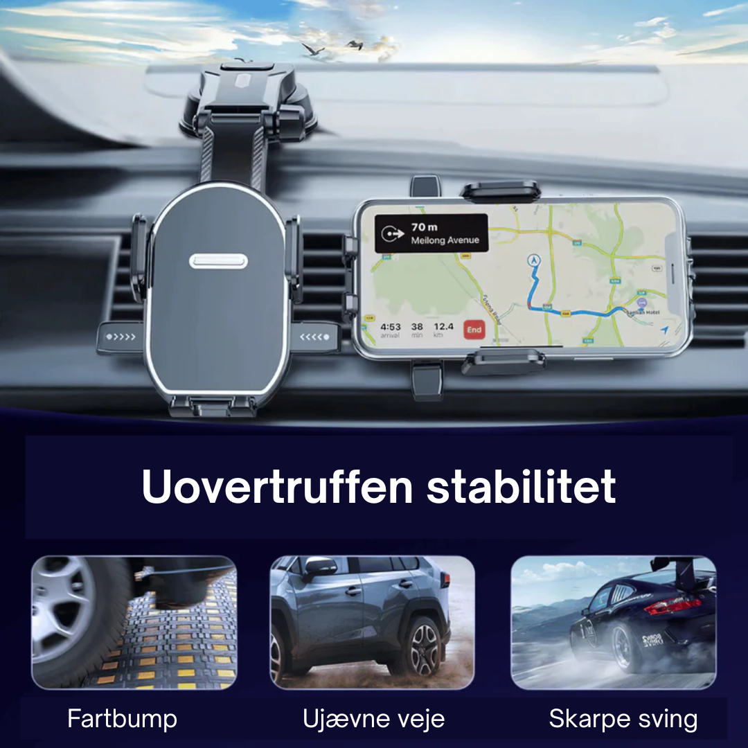 PhoneNest™ - Holderen, der bevæger sig med dig.