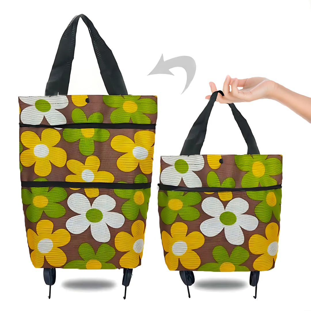 🛒 EasyShopBag™ - Stor Kapacitet Indkøbstaske Med Sammenklappelige Hjul