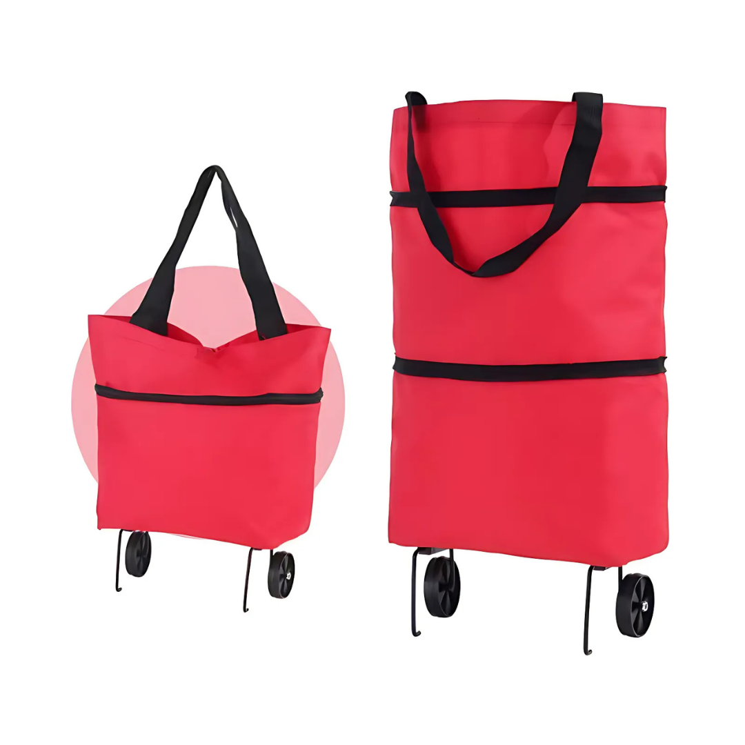 🛒 EasyShopBag™ - Stor Kapacitet Indkøbstaske Med Sammenklappelige Hjul