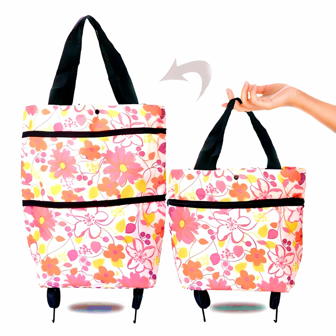 🛒 EasyShopBag™ - Stor Kapacitet Indkøbstaske Med Sammenklappelige Hjul