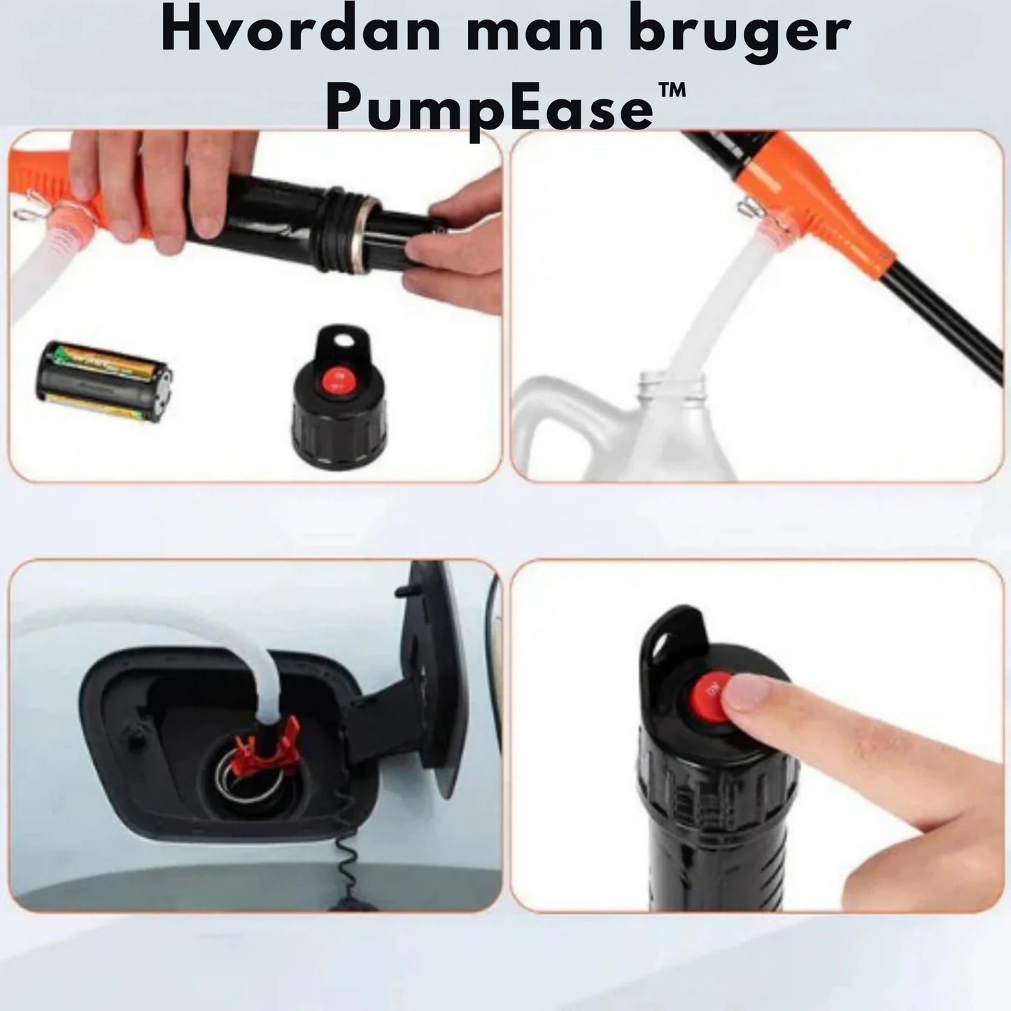 ⛽ PumpEase™ – Kraftfuld pumpe, ingen lugt, intet spild.