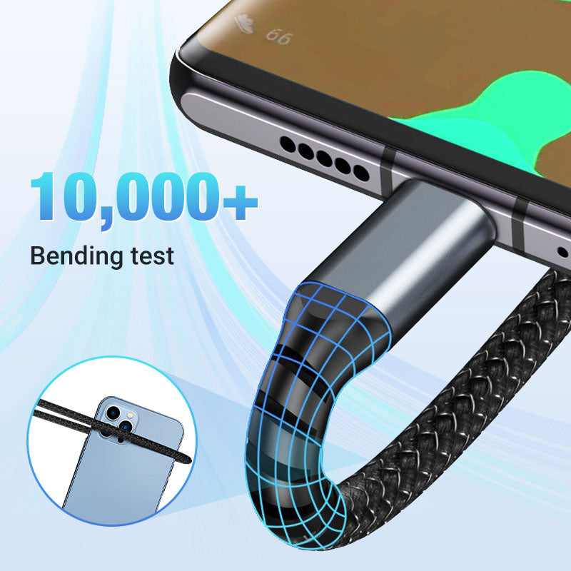 🔋 ChargeLine™ 1+1 GRATIS 100 W universelt 3-i-1 hurtigopladerkabel