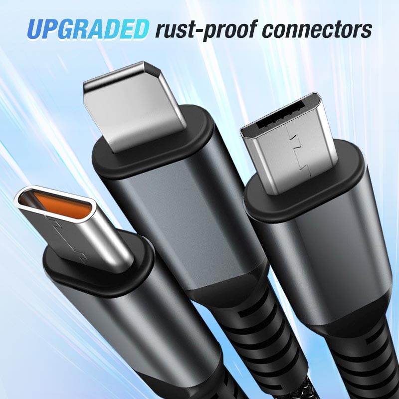 🔋 ChargeLine™ 1+1 GRATIS 100 W universelt 3-i-1 hurtigopladerkabel