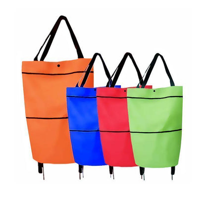🛒 EasyShopBag™ - Stor Kapacitet Indkøbstaske Med Sammenklappelige Hjul