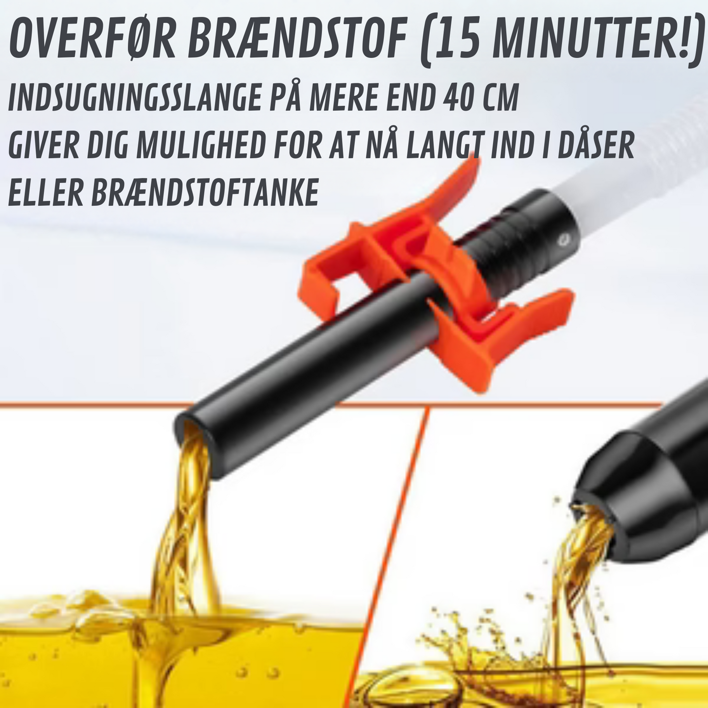 ⛽ PumpEase™ – Kraftfuld pumpe, ingen lugt, intet spild.