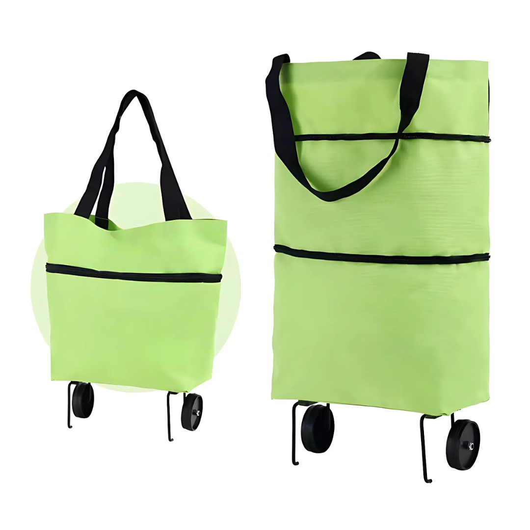 🛒 EasyShopBag™ - Stor Kapacitet Indkøbstaske Med Sammenklappelige Hjul