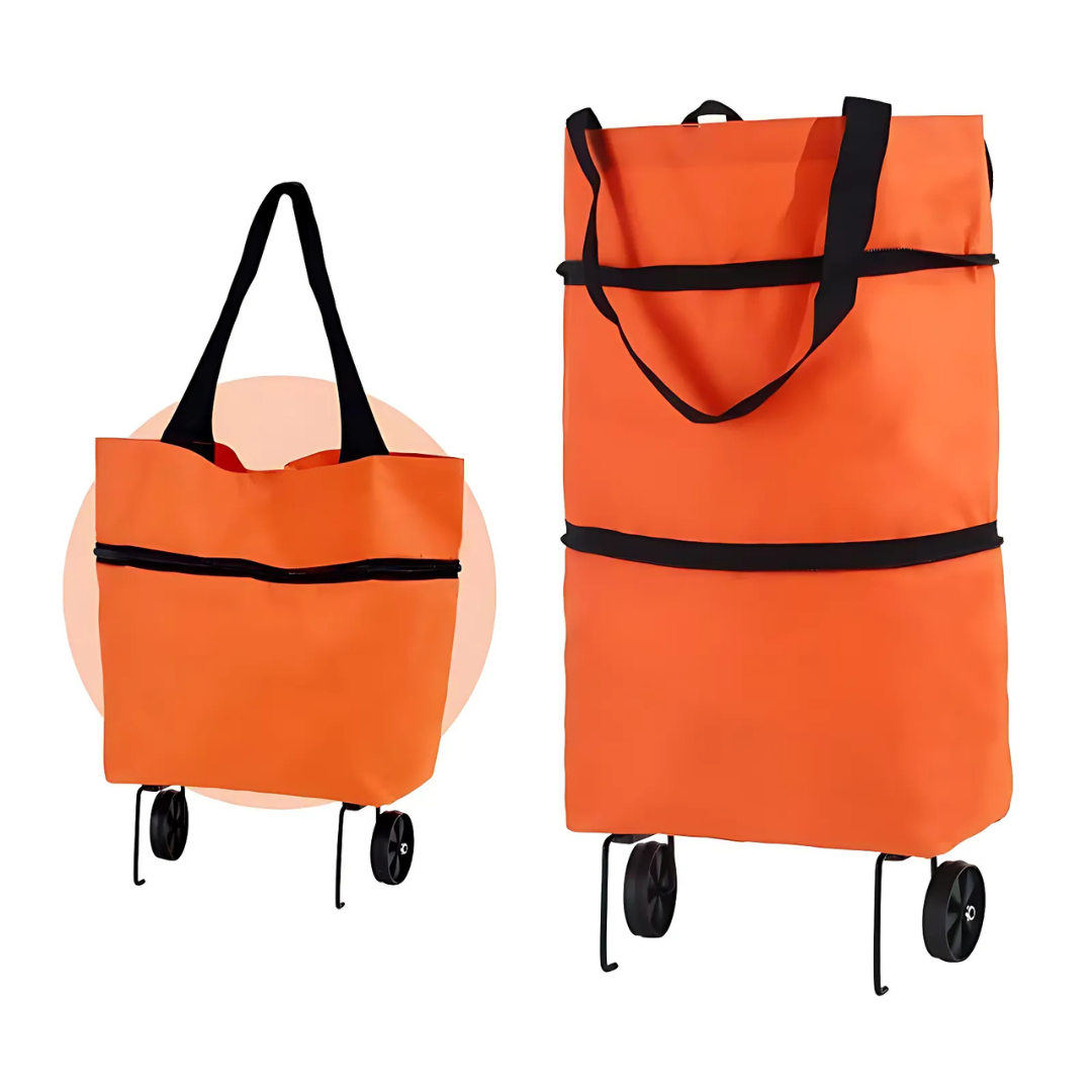 🛒 EasyShopBag™ - Stor Kapacitet Indkøbstaske Med Sammenklappelige Hjul