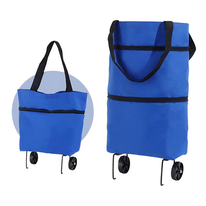 🛒 EasyShopBag™ - Stor Kapacitet Indkøbstaske Med Sammenklappelige Hjul