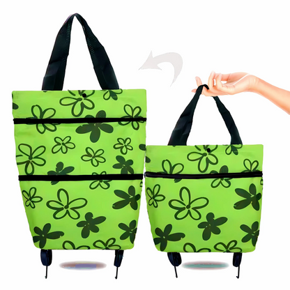 🛒 EasyShopBag™ - Stor Kapacitet Indkøbstaske Med Sammenklappelige Hjul