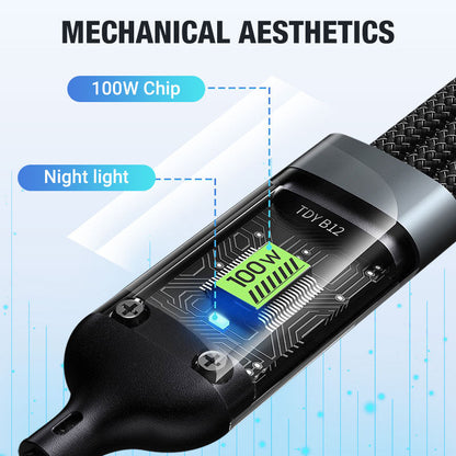🔋 ChargeLine™ 1+1 GRATIS 100 W universelt 3-i-1 hurtigopladerkabel